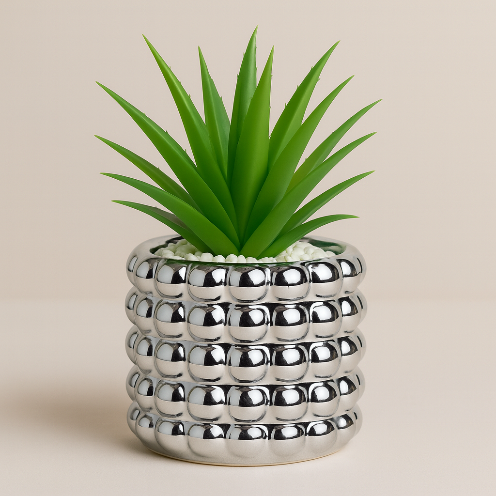 Modern Decorative Artificial Plant in Textured Pot - pack of 3