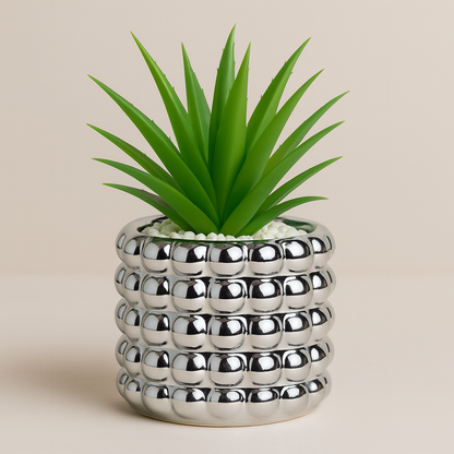 Modern Decorative Artificial Plant in Textured Pot - pack of 3