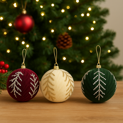 Luxury VelvetOrnament Set (3 Pieces)