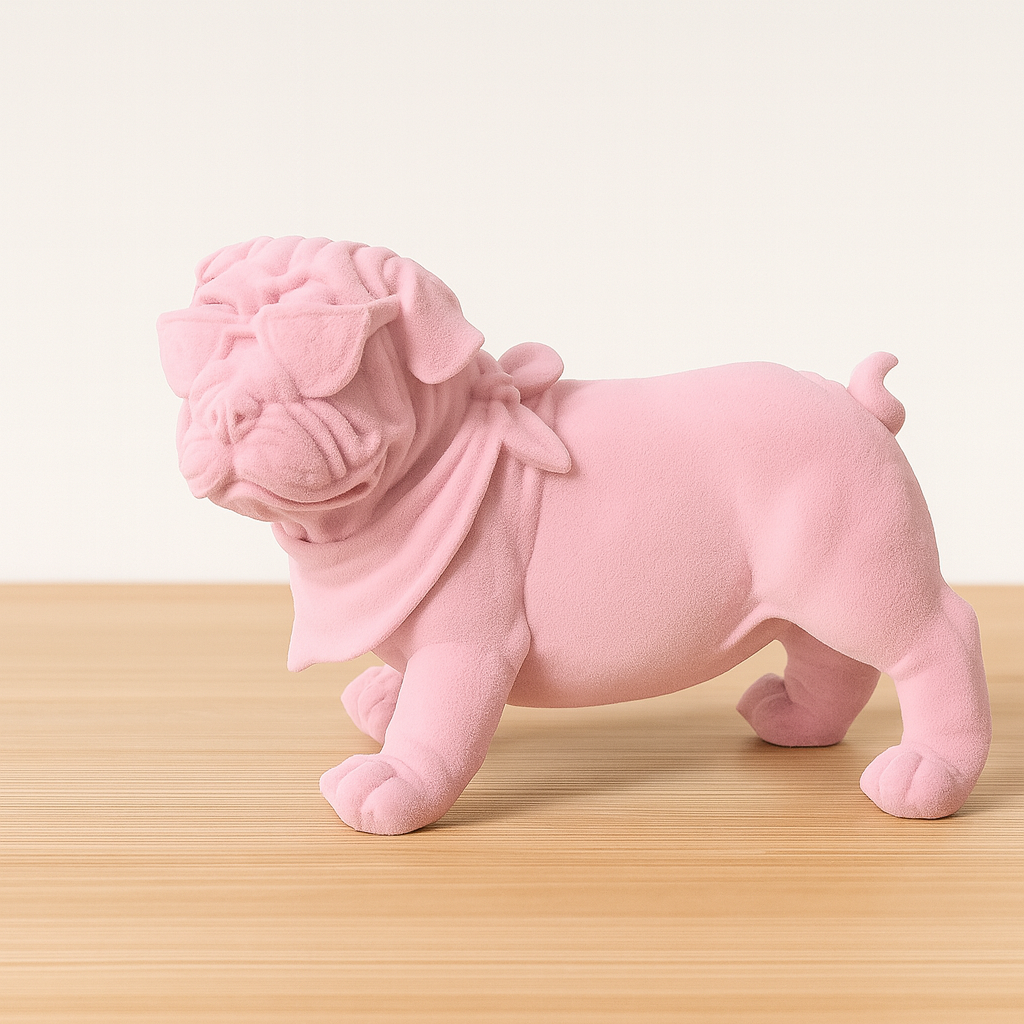 Pink Velvet Dog Figurines -Set of 2 dogs