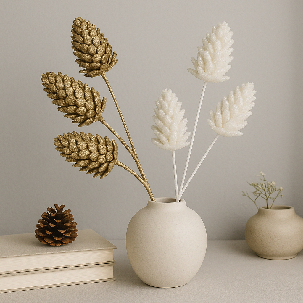 Elegant Glitter Cone Decorative Stem - Pack Of 2