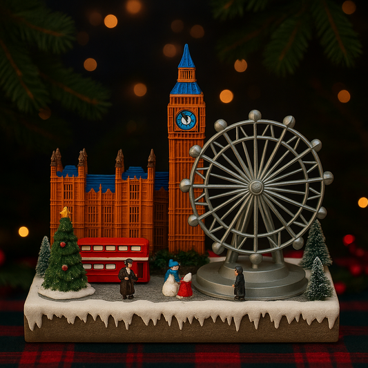 London Winter Christmas Miniature - Lighted With USB