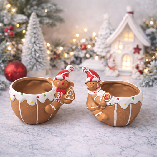 Gingerbread Man Christmas Serving Bowls set of 2