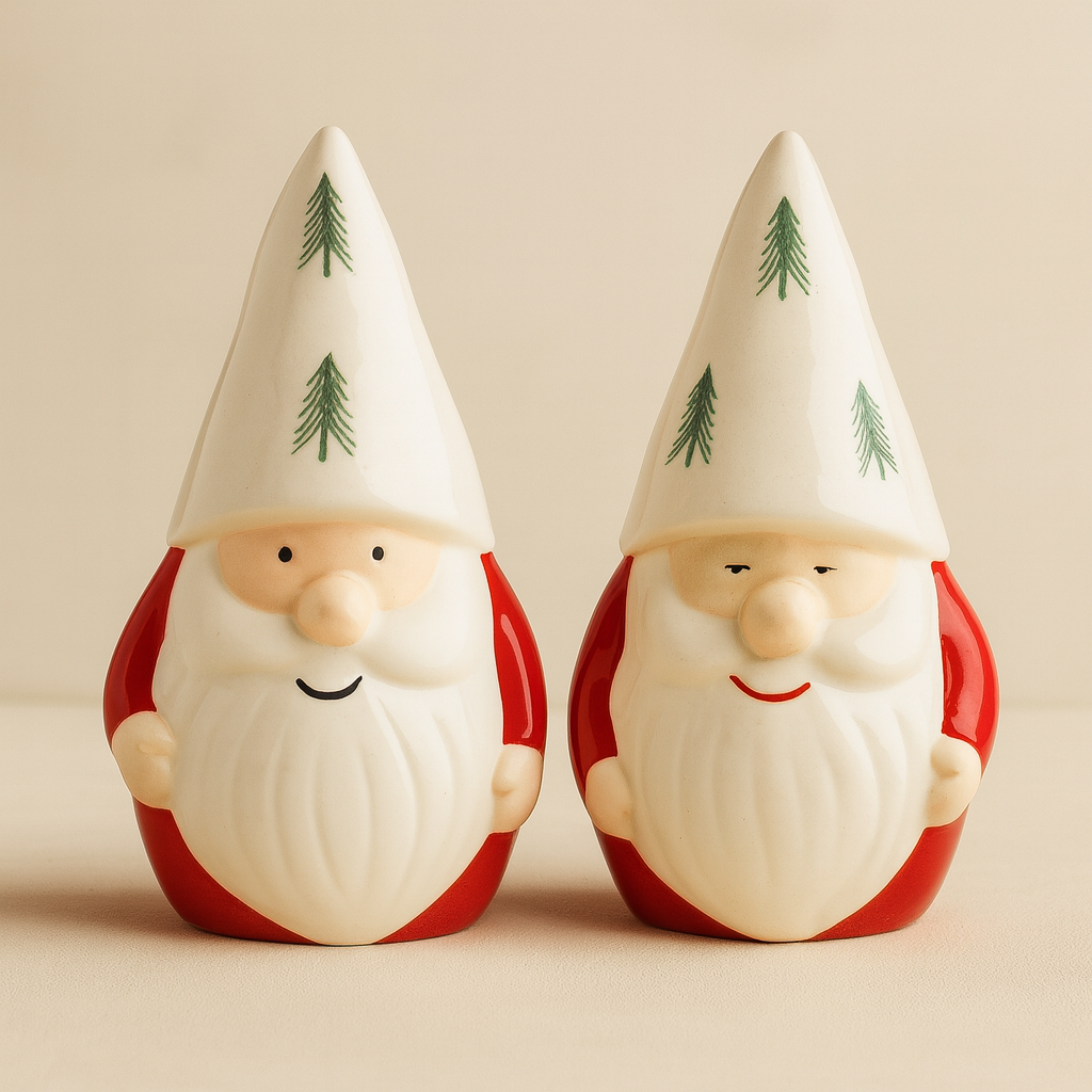 Ceramic Santa Figurines – Set of 2