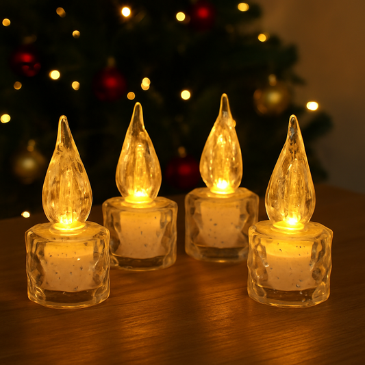 Glowing Crystal Candles for a Cozy Christmas -set of 3