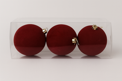 Velvet Christmas Balls – Set of 3 15cm