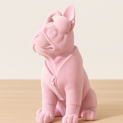 Pink Velvet Dog Figurines -Set of 2 dogs