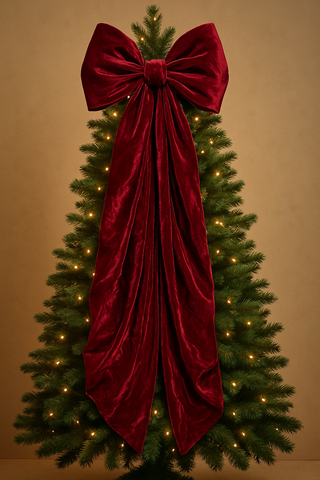 Velvet Satin Christmas Tree Bow – Luxurious Festive Décor 180cm