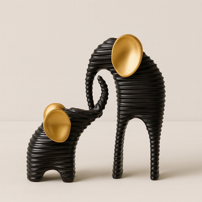 Artistic Elephant Sculpture Set of 2