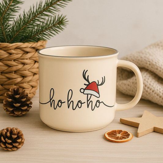 Festive “Ho Ho Ho” Christmas Mug - pack of 2