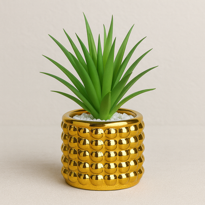 Modern Decorative Artificial Plant in Textured Pot - pack of 3