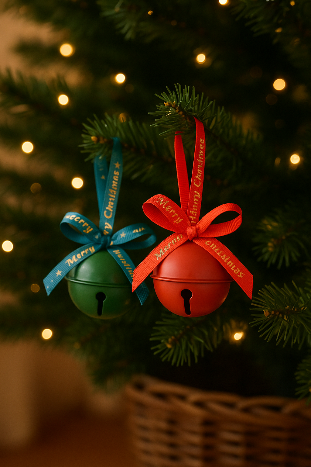 Christmas Tree Bell Ornament – Elegant Festive Touch -Pack of 2( 4 balls)