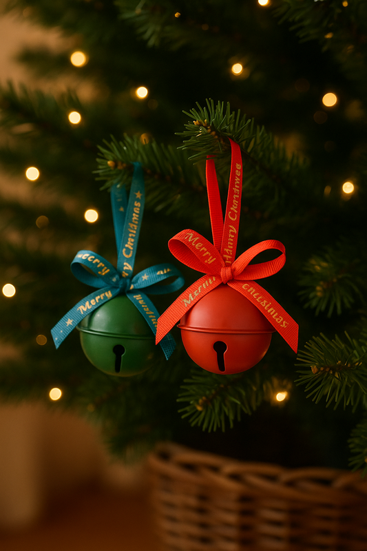 Christmas Tree Bell Ornament – Elegant Festive Touch -Pack of 2( 4 balls)