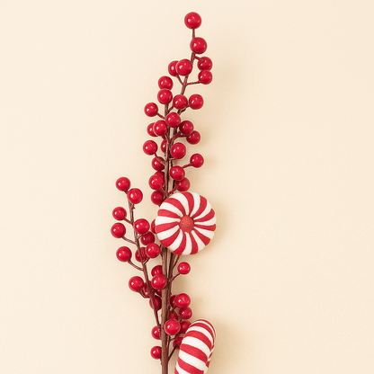 Cherry & Candy Holiday Stems – Festive Sweet Touch - Pack Of 2