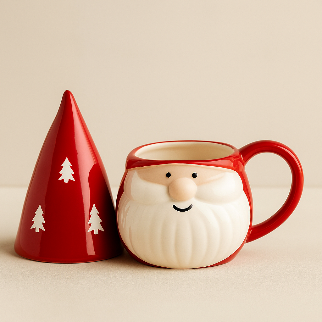 Santa Mug with Decorative Lid
