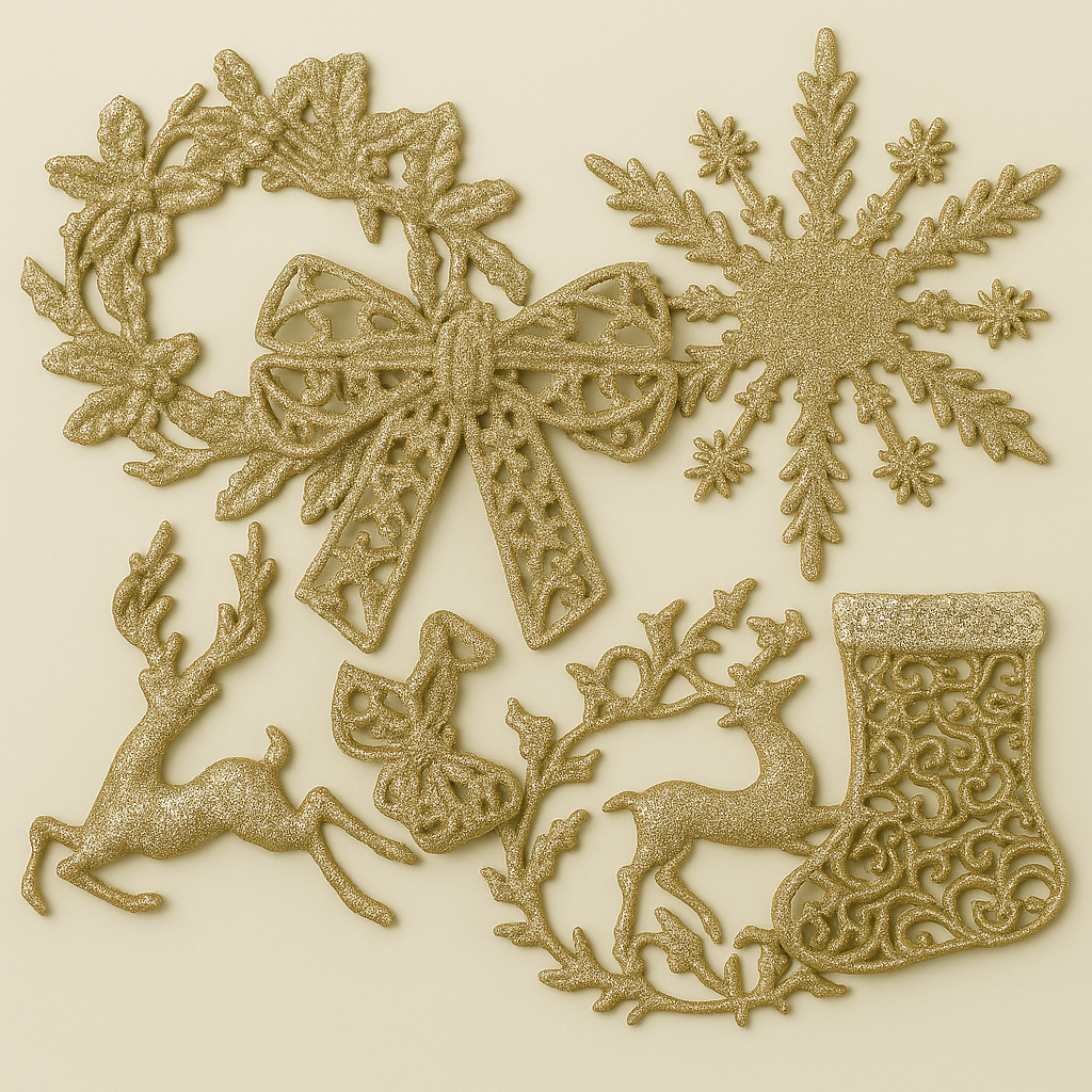 Elegant Christmas Ornaments- pack of 4