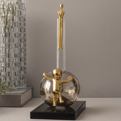 Artistic Décor Sculpture with Golden Details