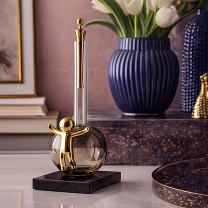 Artistic Décor Sculpture with Golden Details