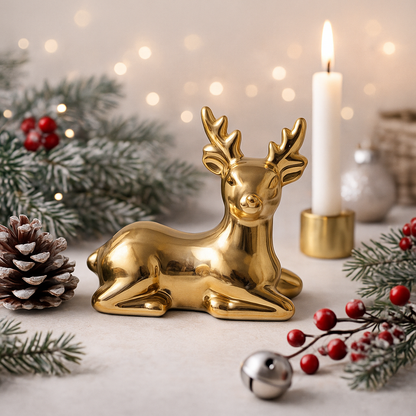Golden Christmas Reindeer - pack of 2