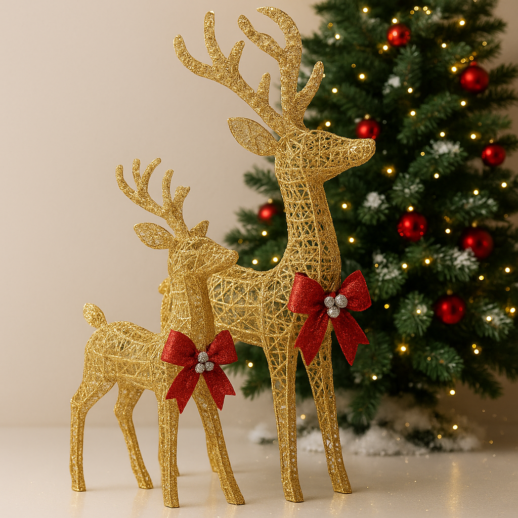 Golden Reindeer – 170/135CM - set of 2