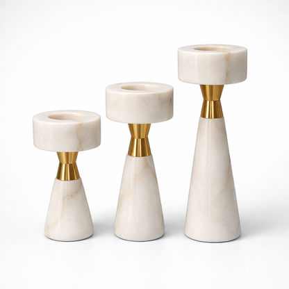 Luxury Marble Candle Holder Set | Timeless Elegance set of 3