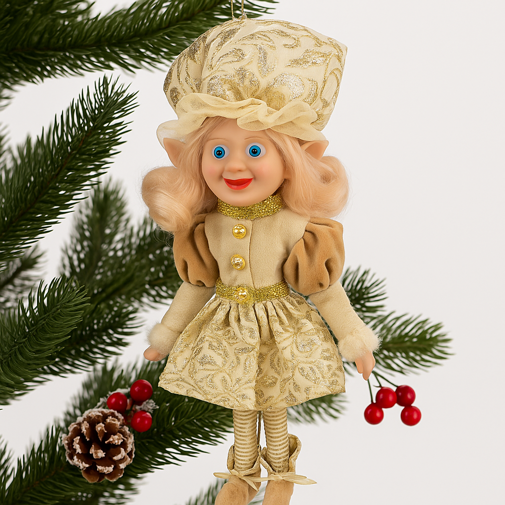 Golden Christmas Fairy Ornament