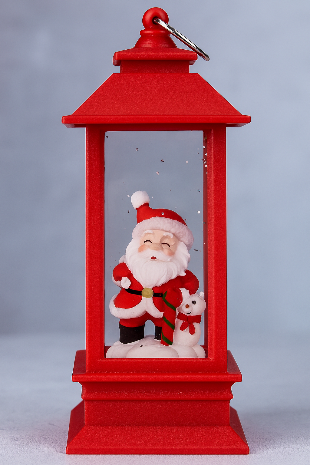 Lighted Christmas Lanterns with Santa Decor - Pack Of 2 (10cm)