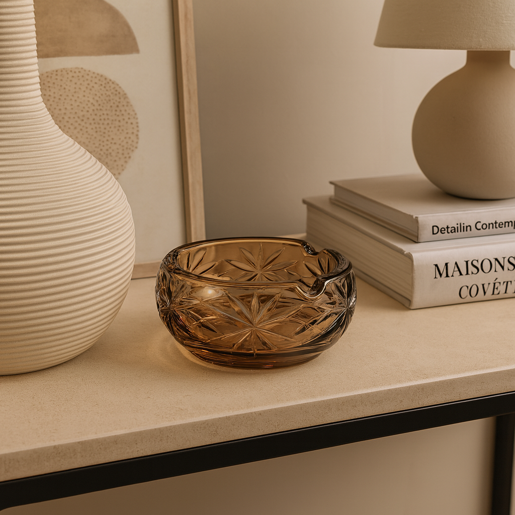 Cut Glass Ashtray | Elegant Classic Design pack of 2