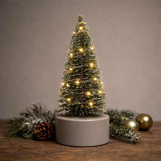 Illuminated Mini Christmas Tree for Tabletop Décor (15cm) pack of 2
