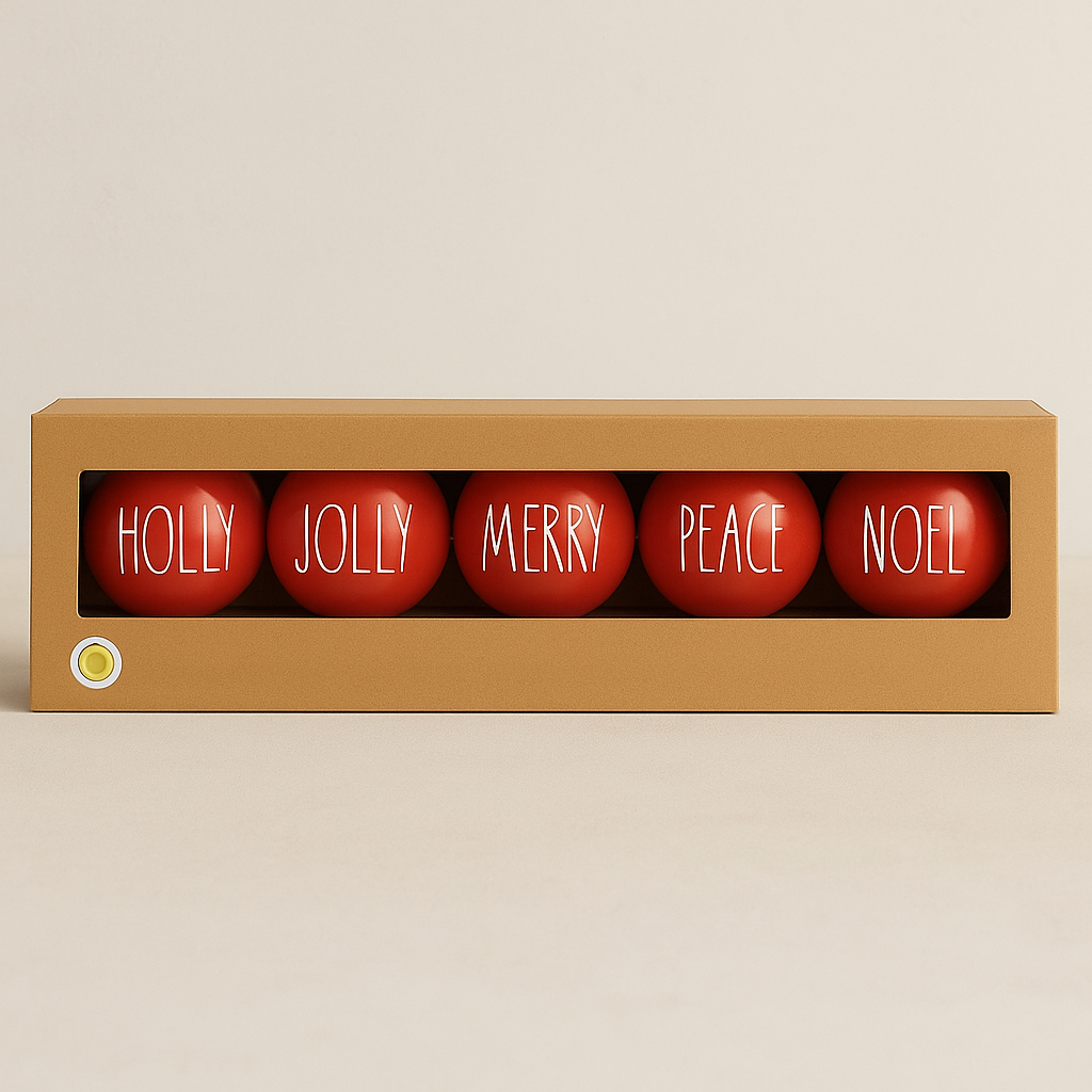 Festive LED Christmas Ornament Balls set of 5