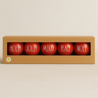 Festive LED Christmas Ornament Balls set of 5