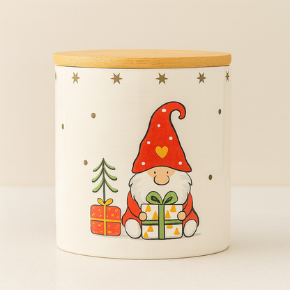 Ceramic Christmas Storage Jar Set Of 2