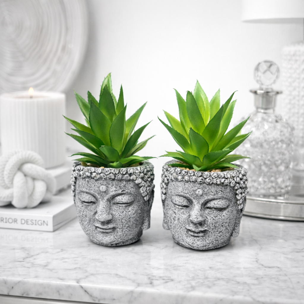 Artificial Plant in Buddha Pot | Timeless Decorative Elegance pack of 2