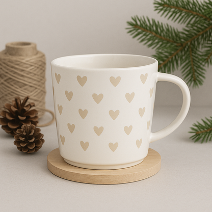 Heart Pattern Ceramic Mug - pack of 2
