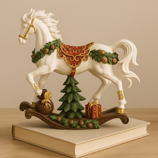 Elegant Christmas Horse Figurine
