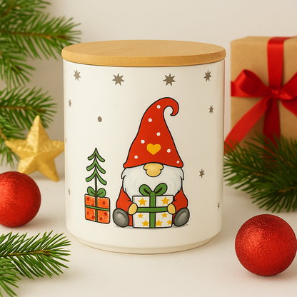 Ceramic Christmas Storage Jar Set Of 2