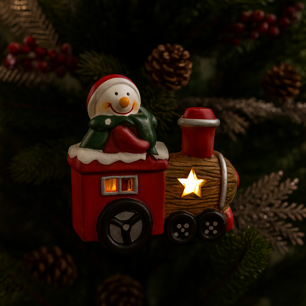 Christmas Light-Up Decorative Train set of 2