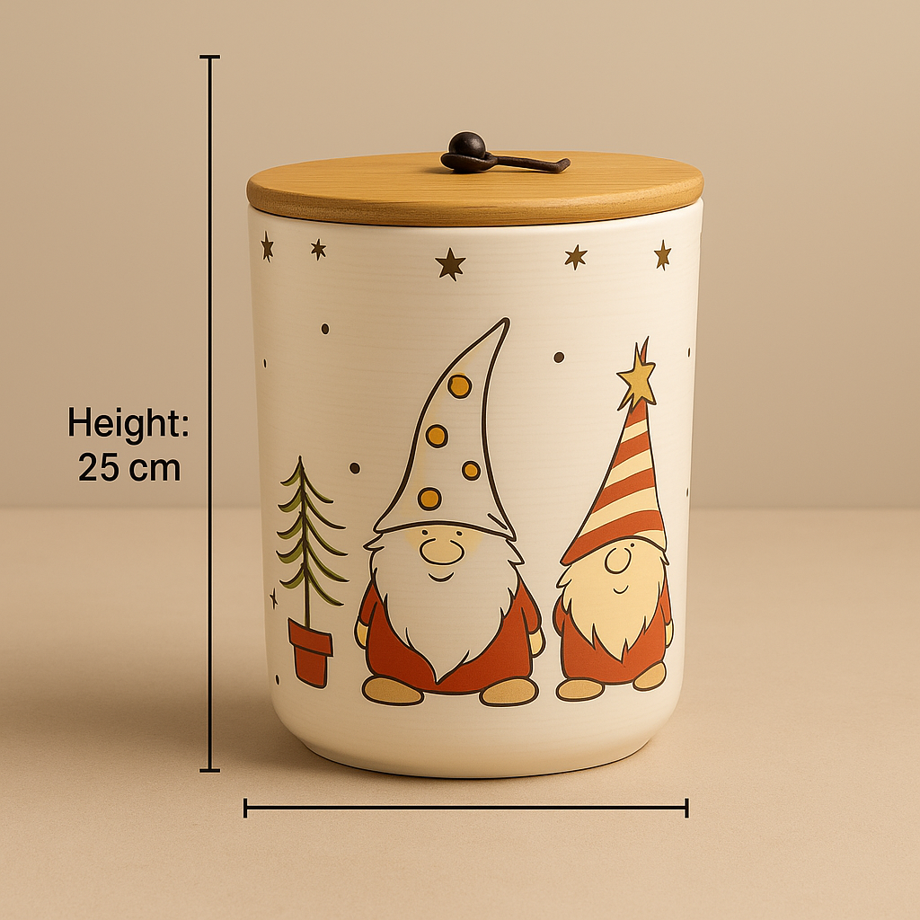 Ceramic Christmas Storage Jar Set Of 2