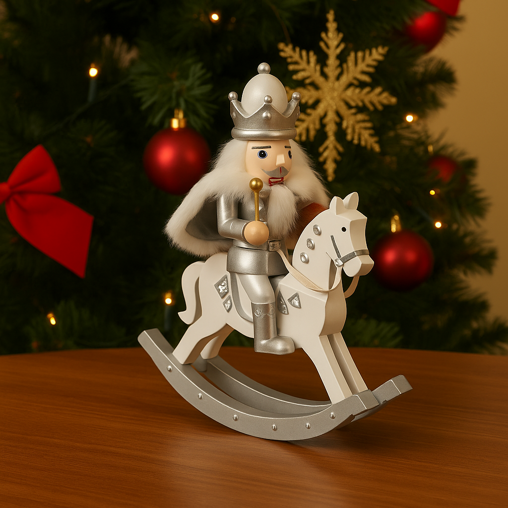 Silver Nutcracker on Rocking Horse