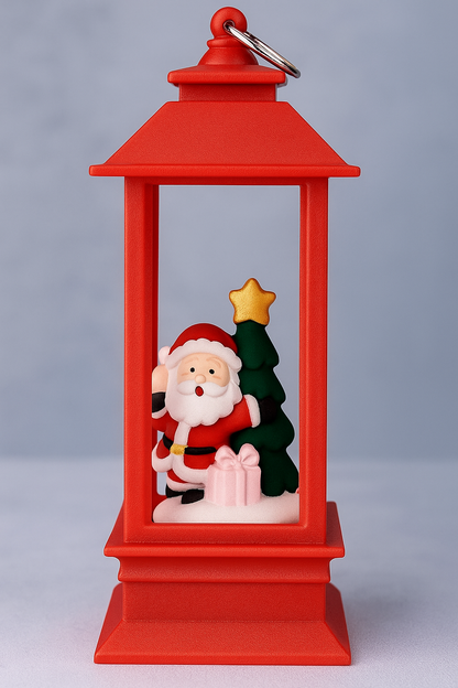 Lighted Christmas Lanterns with Santa Decor - Pack Of 2 (10cm)