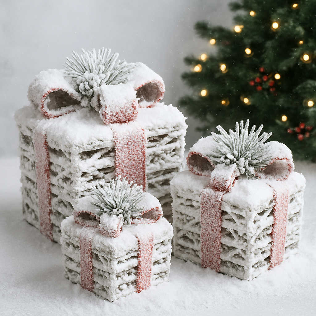 Snowy Christmas Gift Boxes