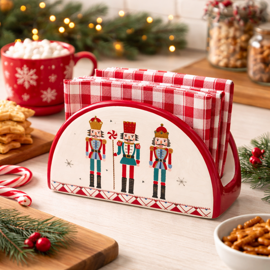 Christmas Napkin Holder with Nutcracker Design