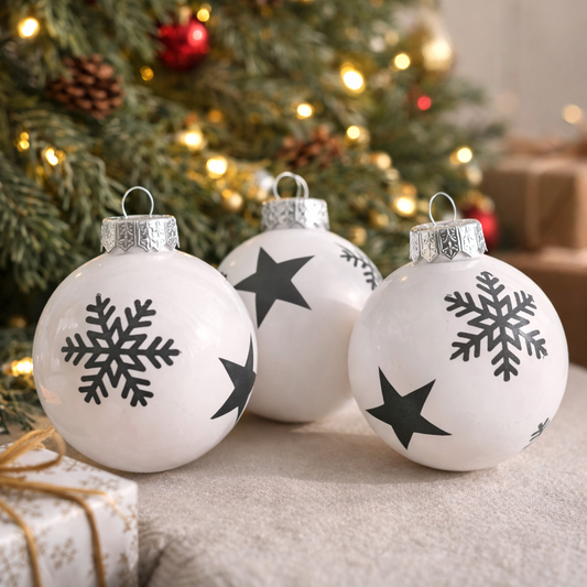 Modern Christmas Ornament Baubles pack of 2