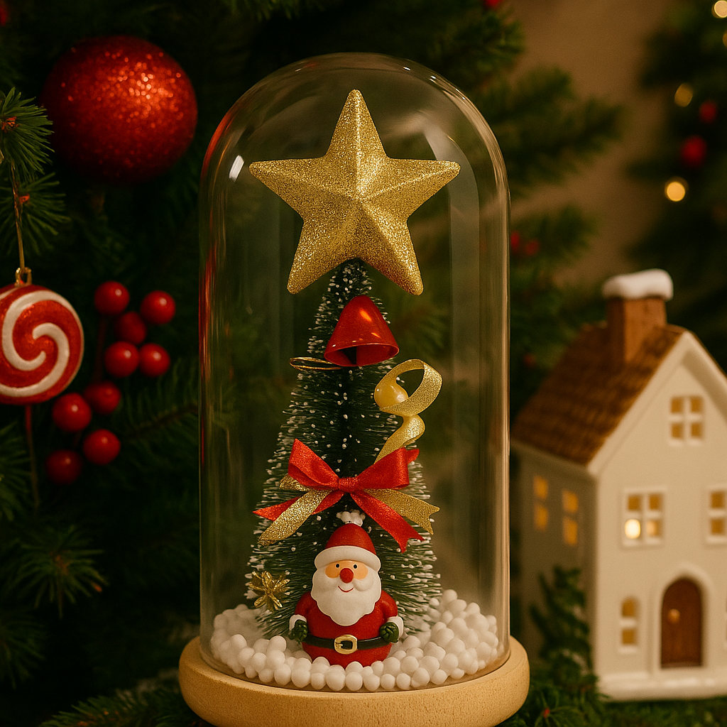 Christmas Glass Dome with Light