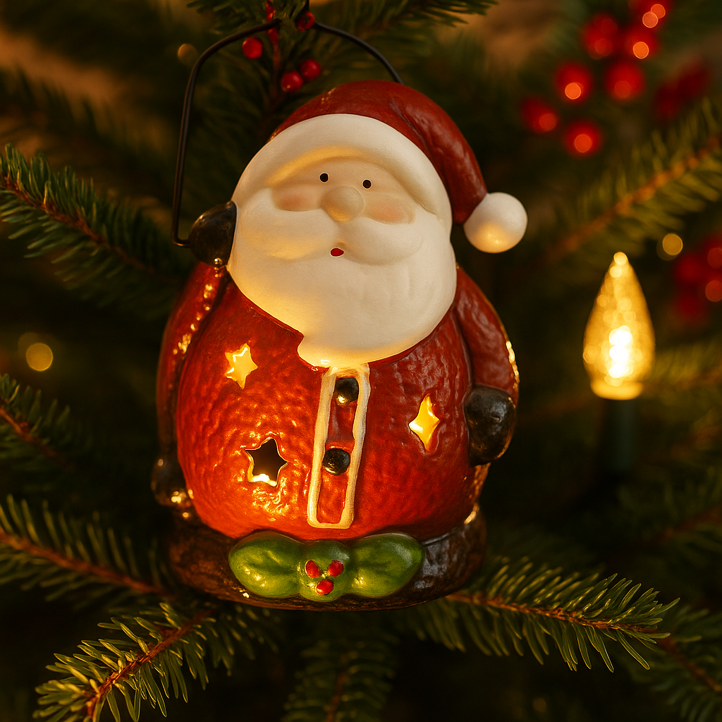 Santa Candle Lantern- set of 2