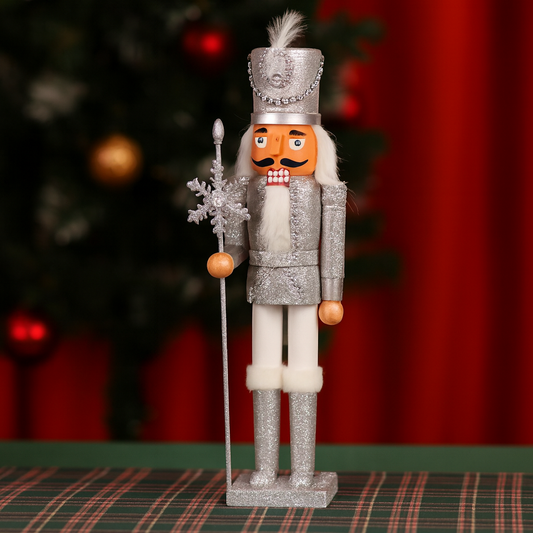 Snowflake Silver Nutcracker (40cm)