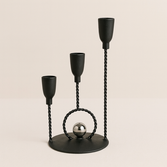 Minimal Black Candle Holder