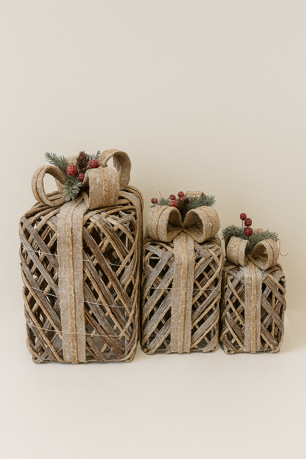 Glowing Festive Gift Boxes - set of 3