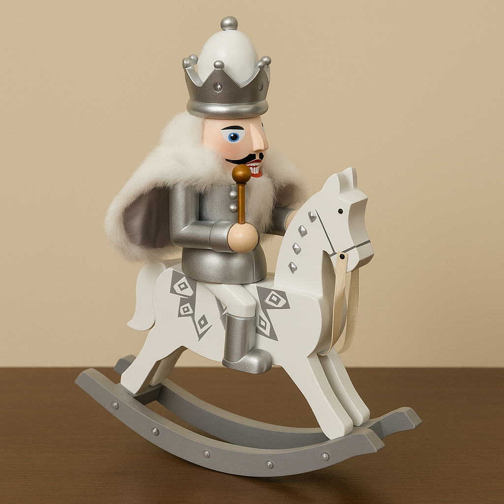 Silver Nutcracker on Rocking Horse