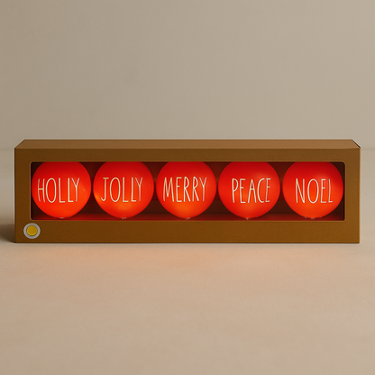 Festive LED Christmas Ornament Balls set of 5